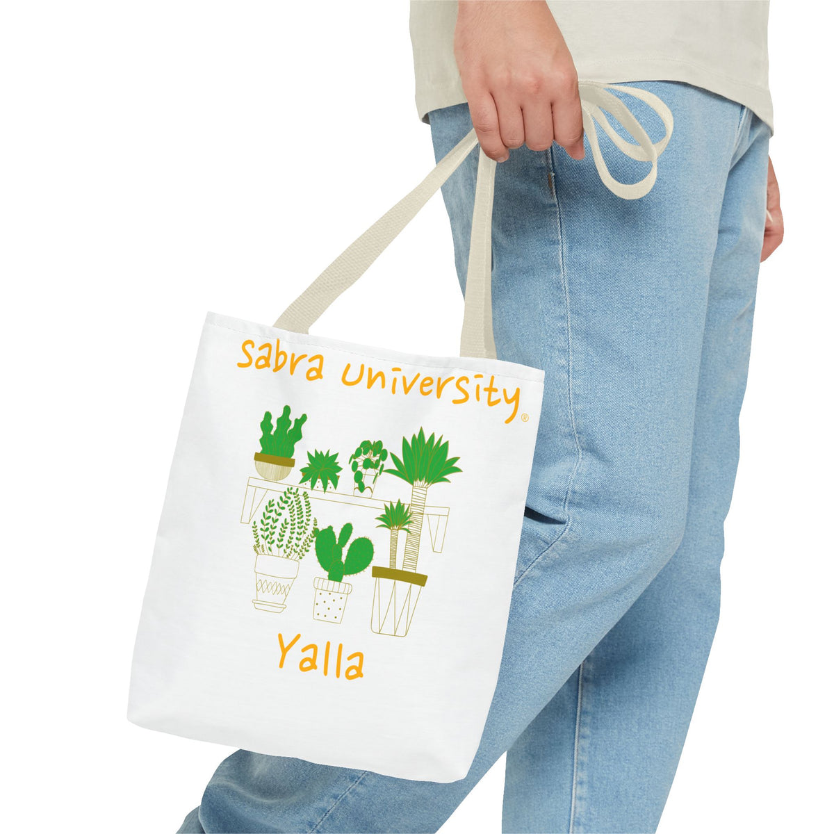 Sabra University Cactus Tote Bag - Perfect for Plant Lovers