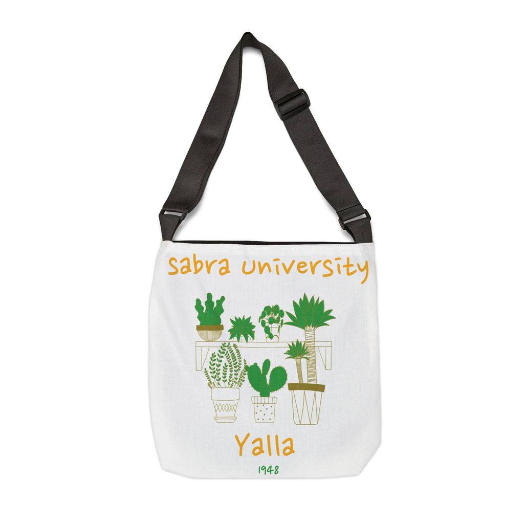 Sabra University Cactus Tote Bag — 'Yalla' Adjustable Plant Lover Shoulder Bag