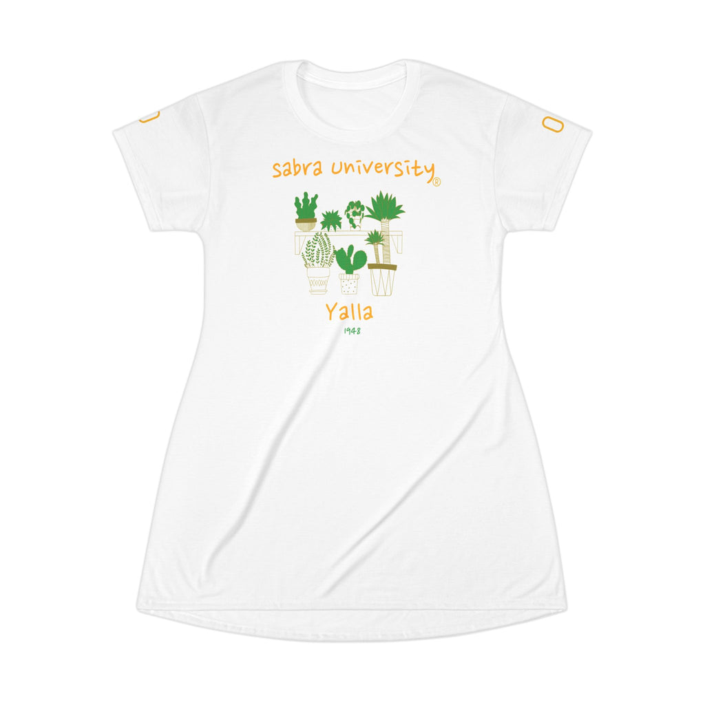 Cute Plant Lover T-Shirt Dress - Sabra University Yalla 1968