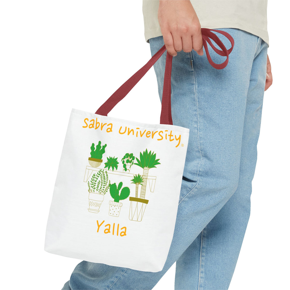 Sabra University Cactus Tote Bag - Perfect for Plant Lovers